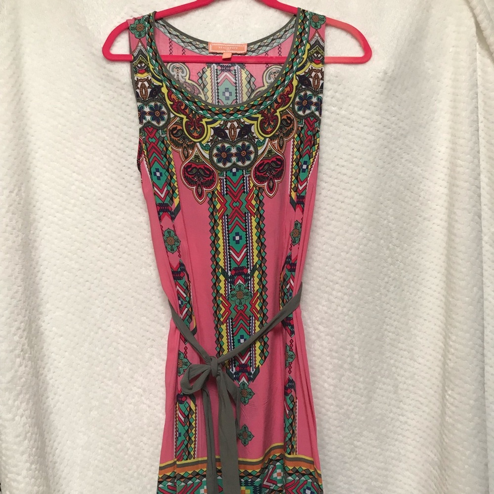 Pink Aztec pattern high low dress - Picture 4 of 8